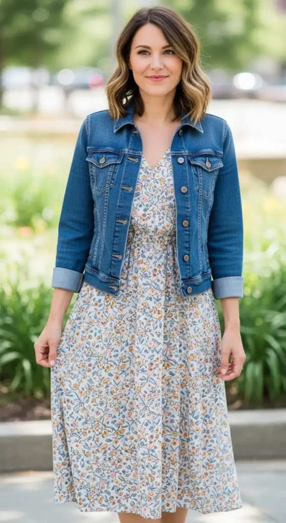 flowy-midi-dress-with-denim-jacket-combo