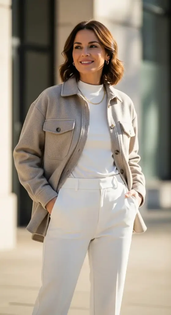 neutral-shacket-and-white-mock-neck-for-clean-everyday-ease