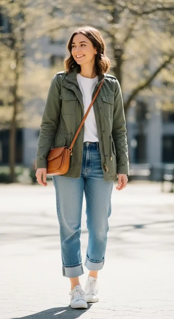utility-jacket-basic-tee-loose-fit-jeans