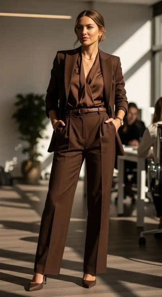 monochromatic-chocolate-top-pants