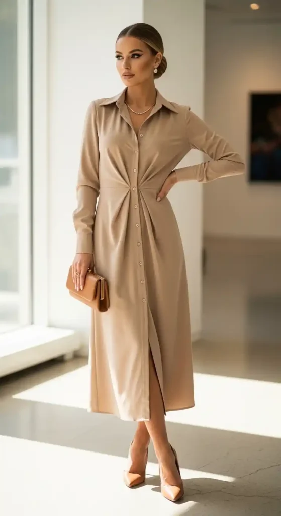 nude-shirtdress