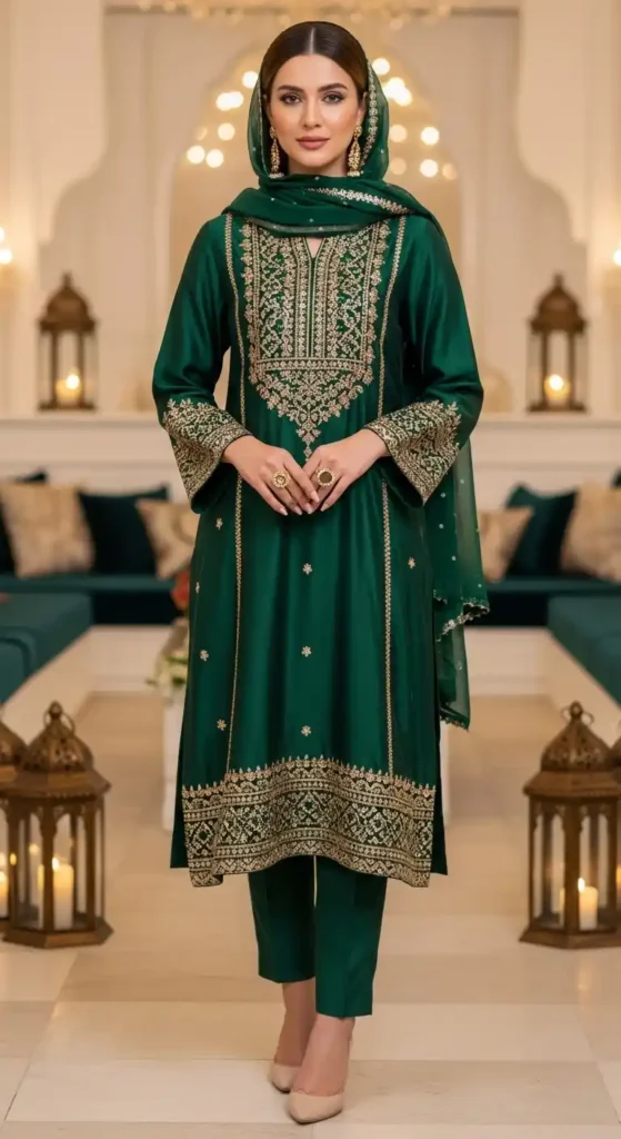 embellished-kurti-with-cigarette-pants