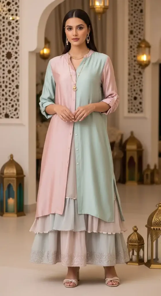 long-shirt-with-layered-skirt