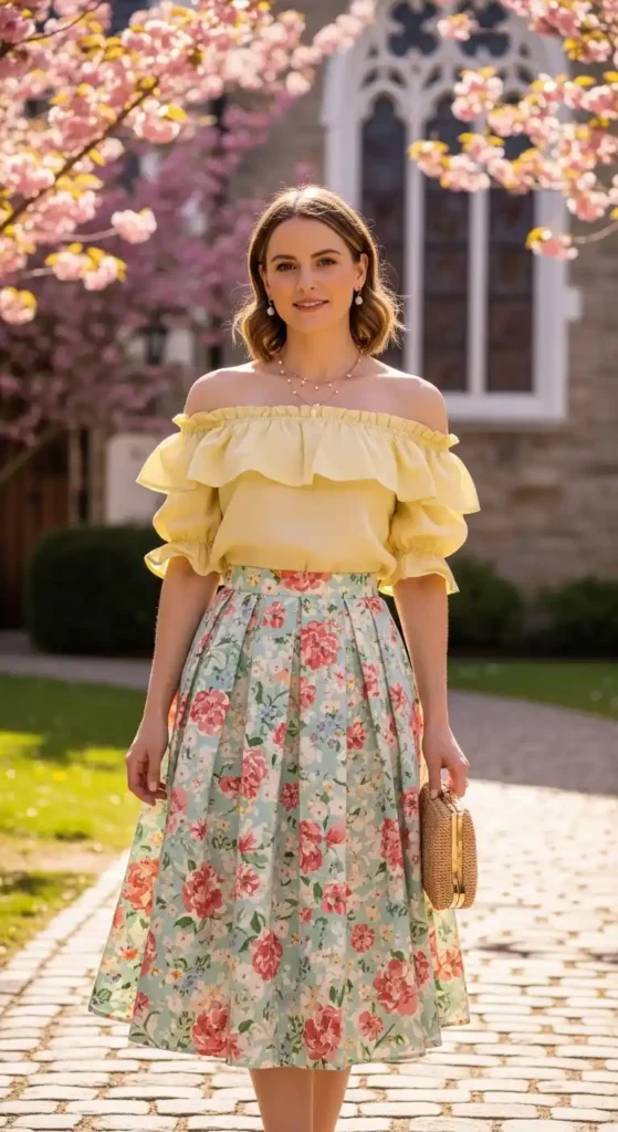 off-shoulder-top-with-a-line-skirt