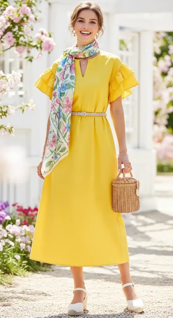 ruffled-sleeve-spring-dress