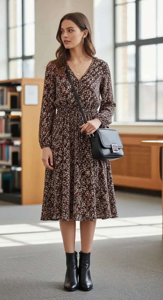 stylish-dress-with-ankle-boots-for-a-polished-look