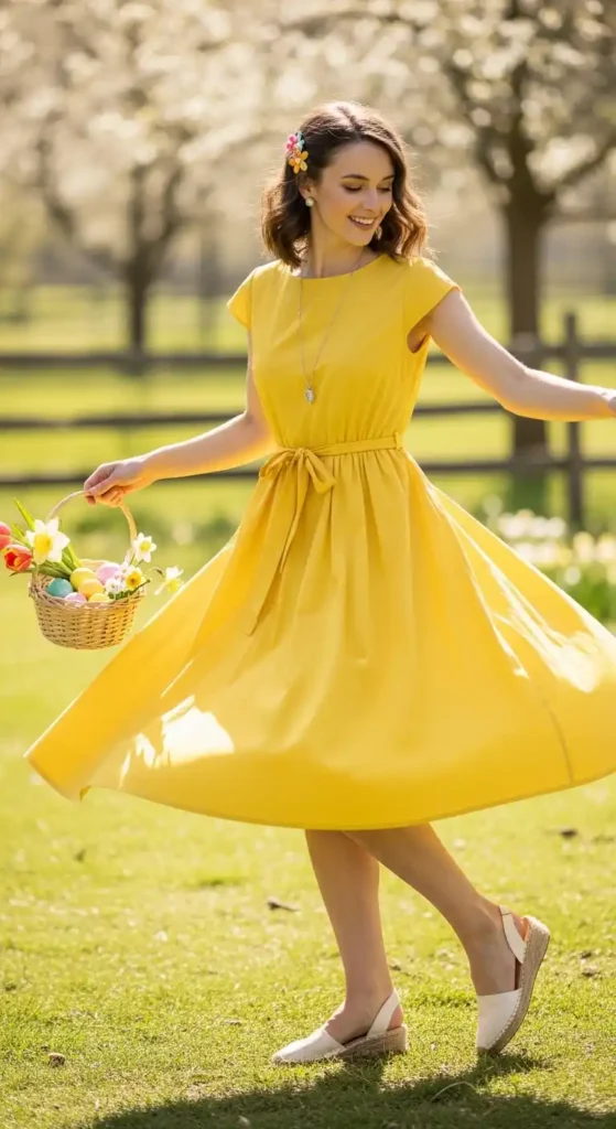 yellow-a-line-spring-dress