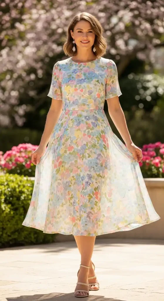 pastel-midi-dress-with-sandals