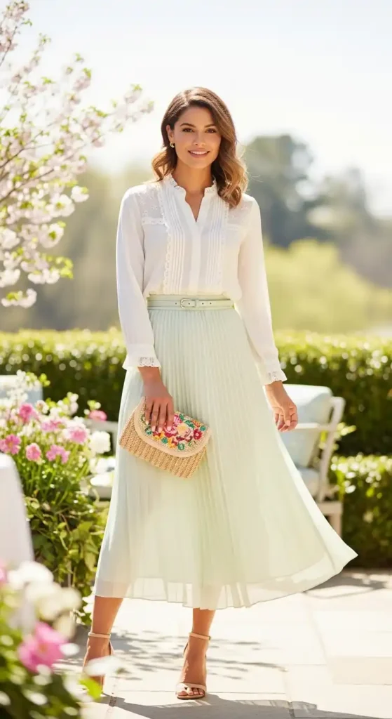 pleated-skirt-and-blouse