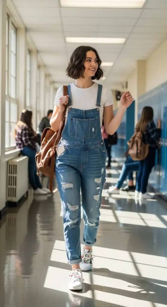 denim-overalls-and-crop-top