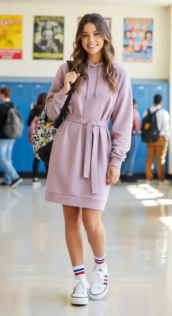 hoodie-dress-with-sneakers
